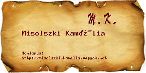 Misolszki Kamélia névjegykártya
